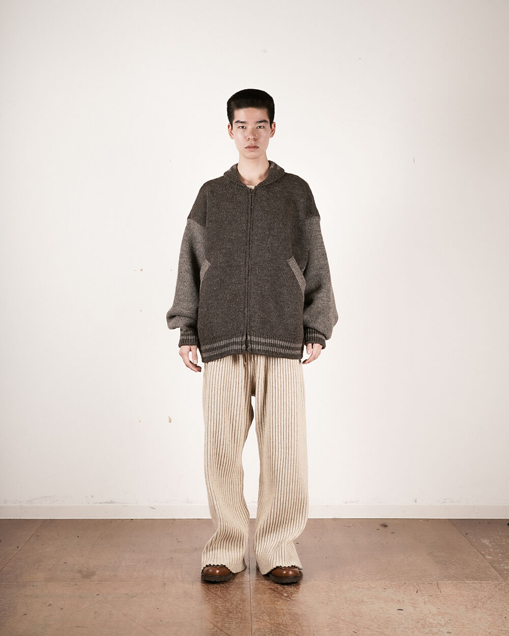 refomed] STADIUM KAUCHIN KNIT - BROWN | VALORE 