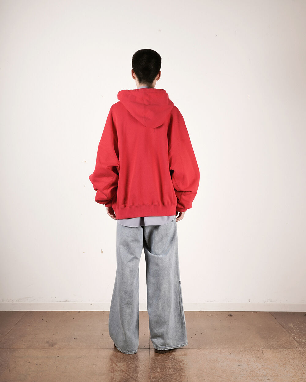 refomed リフォメッド / ”KINCHAKU"ZIPUP HOODIE - red /...