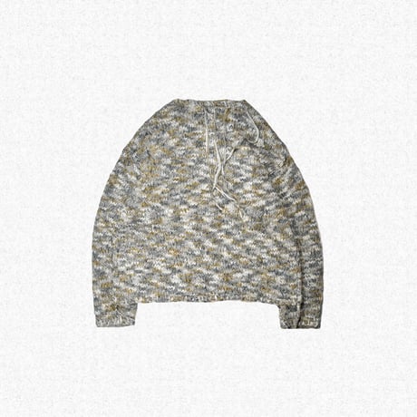[FACCIES] ROVING SLAB MIX KNIT - GRAY MIX