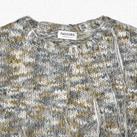 [FACCIES] ROVING SLAB MIX KNIT - GRAY MIX