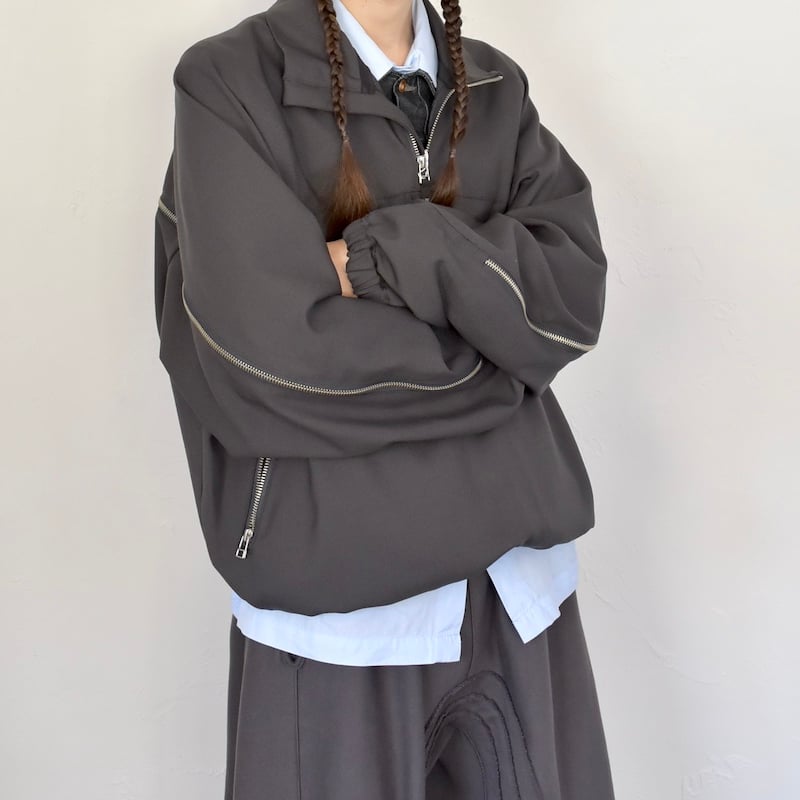 ROTOL] HALF ZIP PULLOVER - CHARCOAL | VALORE o