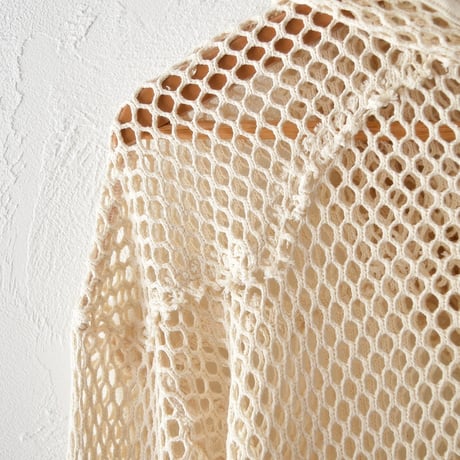 [FACCIES] SKELETON MESH ZIP PK - ECRU