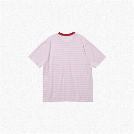 [ROTOL] TWIST POCKET TEE BORDER - STRAWBERRY