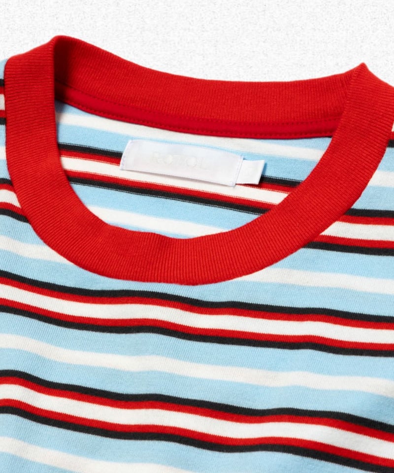 トップス ROTOL WIDE TWIST LONG SLEEVE TEE BORDER ROTOL] WIDE TWIST LONG SLEEVE TEE BORDER - SUN