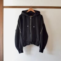 [ROTOL] LOOPWHEEL SWEAT ZIP HOODIE - BLACK