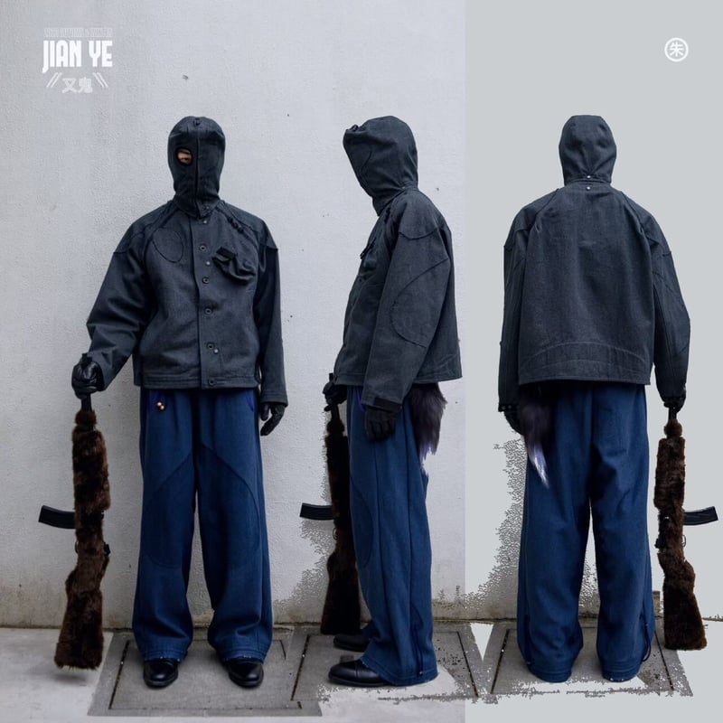 JIAN YE] DAMAGE SOLID PT - NAVY | VALORE onlin