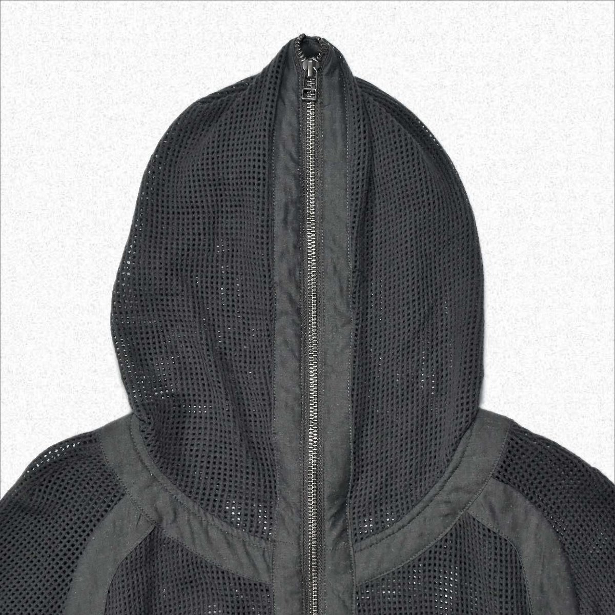 jian ye ジェンイェ / MESH HOODIE - black / メッシュフーディー