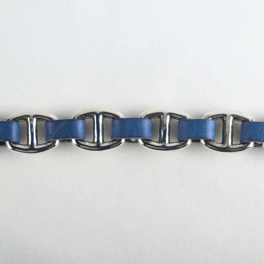 ETSUSHI イタリアンレザー　ブレスレット　ブルー ETSUSHI イタリアンレザーブレスレットブルー