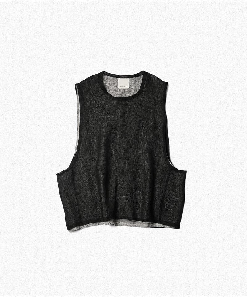 refomed リフォメッド / LINEN LAYERED MESH BIBS - blac...