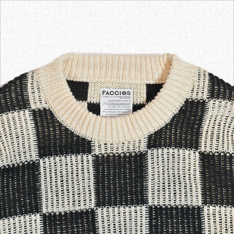 faccies ファッチーズ / RE/C CHECKERED FLAG KNIT PO -