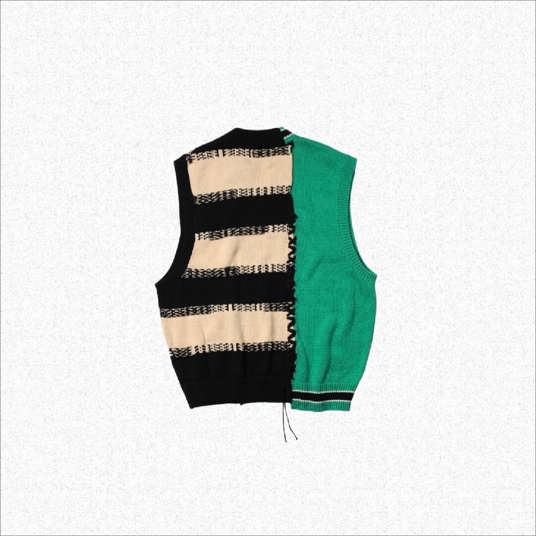ROTOL] REBUILD KNIT VEST - GREEN