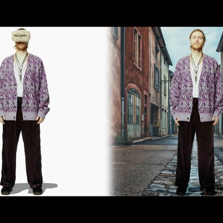 [FACCIES] JACQUARD KNIT CD - PURPLE