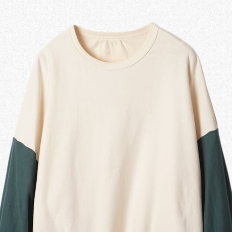 [refomed] 10WASH REVERSIBLE L/S TEE - NATURAL×GREEN