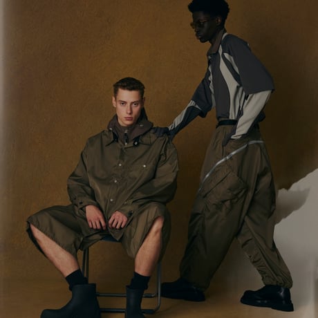[ROTOL] SNAP BUTTON NYLON SHIRT - OLIVE