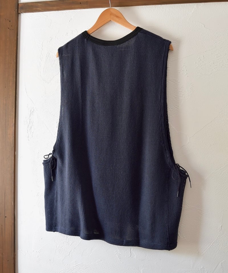 refomed] COTTON LAYERED MESH BIBS - NAVY | VAL