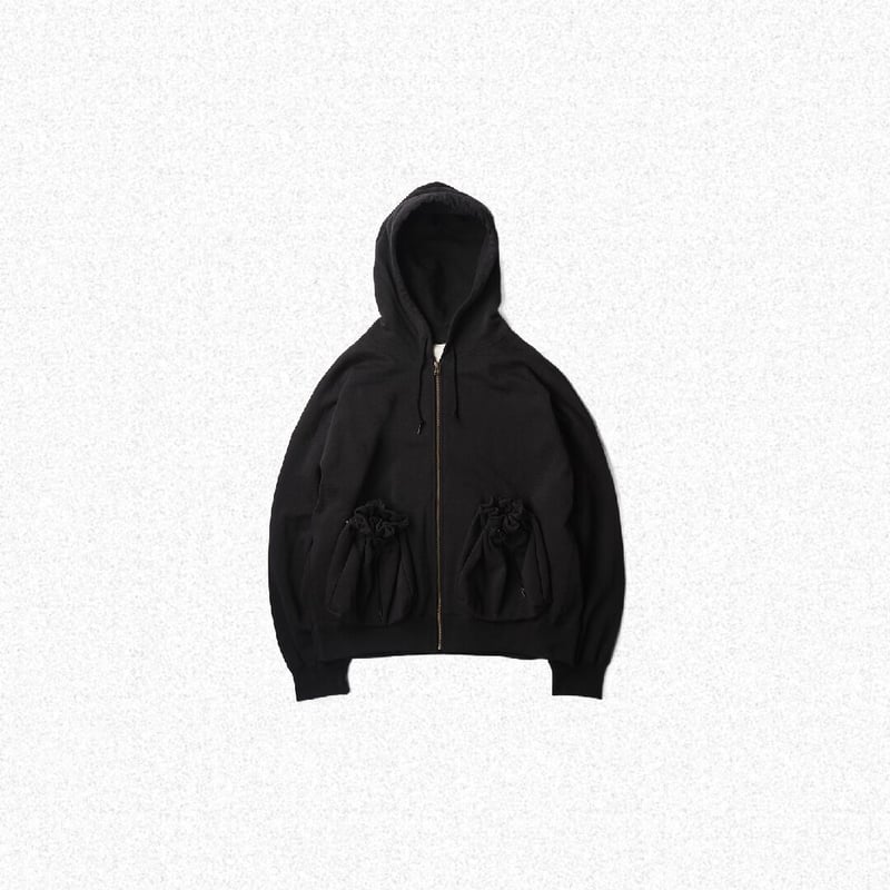 refomed リフォメッド / ”KINCHAKU＂ZIPUP HOODIE - black...