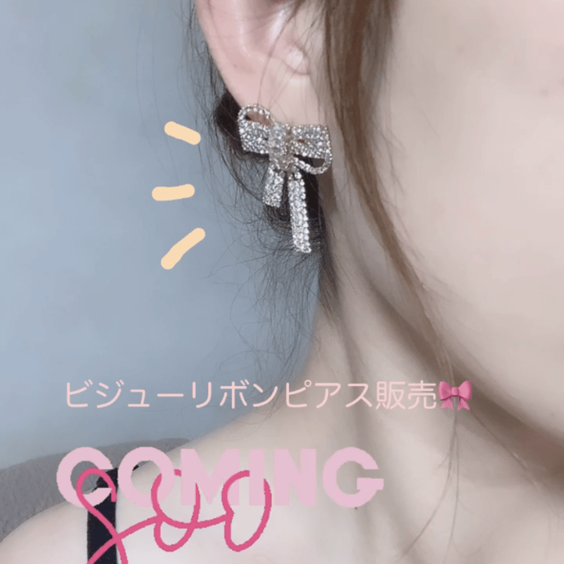 ビジューリボンピアス | MaiRomi