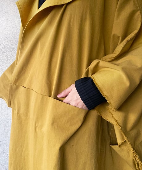 ORI  COAT「ゆったり着られる、生地の耳まで使った綿コート」