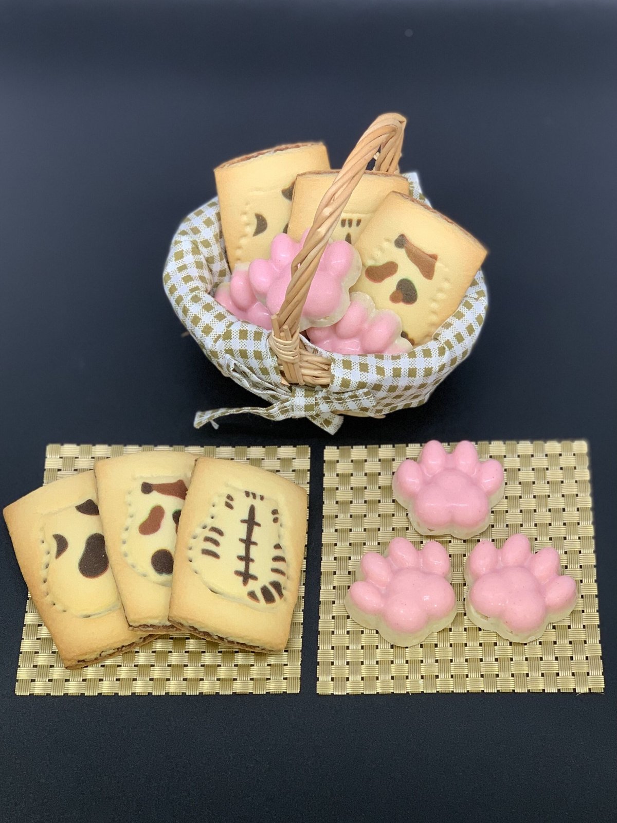 モモンガハウス(猫クッキー柄)ボア茶   2000円 モモンガハウス(猫クッキー柄)ボア茶 2000円 モモンガハウス(猫