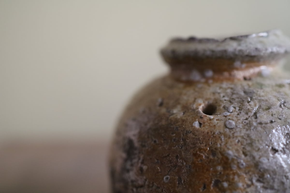 陶器 壺 18㌢ Japanese Vintage (shigaraki) Pot AD1860 (江戸後期~_