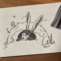 ポストカード（活版印刷）うさぎの洞穴