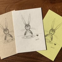 ポストカード（オフセット印刷）うさぎの食事【用紙3種類】
