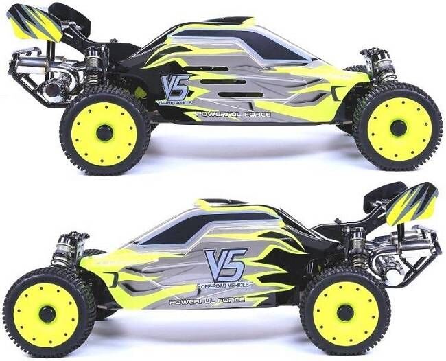 45ccエンジンRCカー V5 High Class 4WDイエローすべて揃ったエンジン