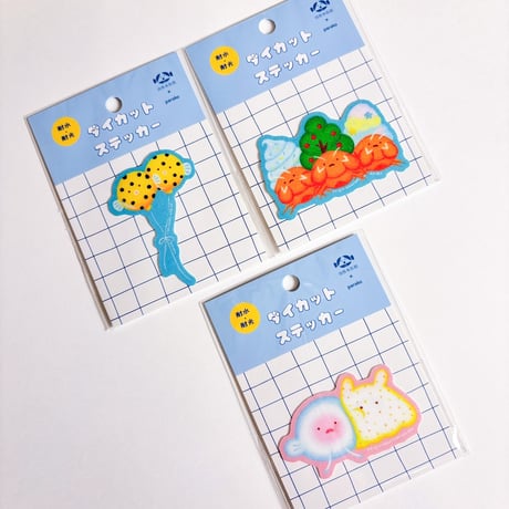 parako×幼魚水族館 オリジナルダイカットステッカー 全3種