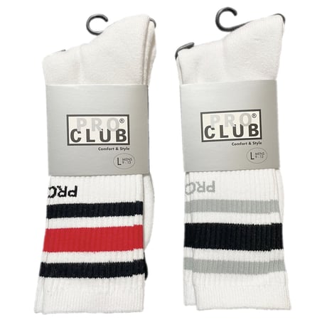 PRO CLUB　STRIPE CREW SOCK