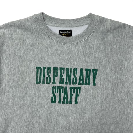 ACAPULCO GOLD　"DISPENSARY STAFF" CREWNECK SWEAT (HEATHER GREY)
