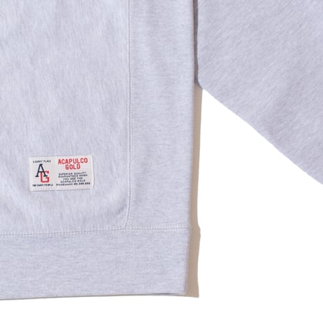 ACAPULCO GOLD　"DIRECTION SIGN" CREWNECK SWEAT (HEATHER GREY)