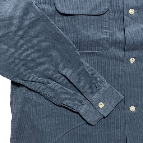 FIVE BROTHER　 L/S OPEN COLLAR CORDUROY SHIRT (BLUE GREY)