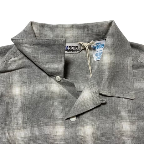 FIVE BROTHER　"GREY OMBRE" OPEN COLLAR SHIRT