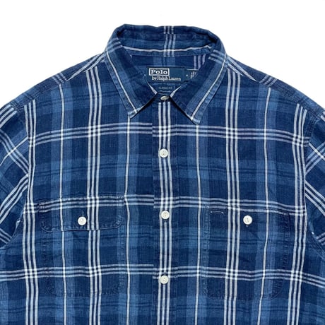 POLO RALPHLAUREN　"PLAID" HEMP SHIRT