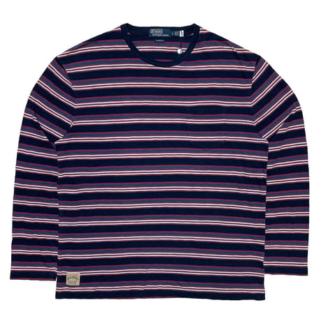 POLO RALPHLAUREN　"INDIGO BORDER" POCKET L/S TEE
