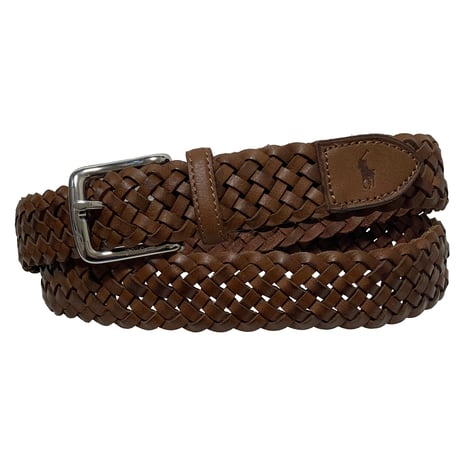 POLO RALPHLAUREN　MESH LEATHER BELT