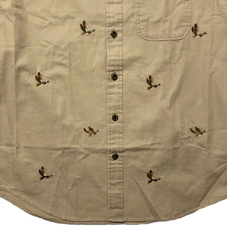 POLO RALPHLAUREN　"DUCK PATTERN" SUEDE PATCH SHIRT