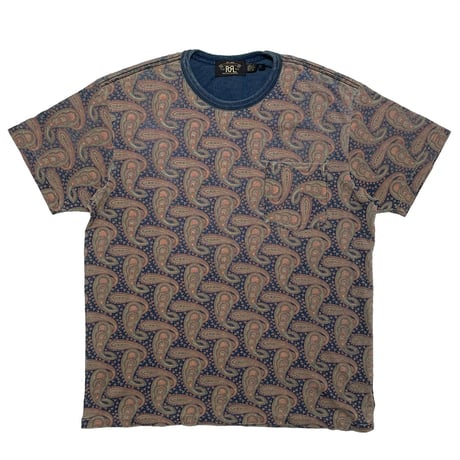 RRL RALPHLAUREN　"INDIGO/PAYSLEY" S/S POCKET TEE
