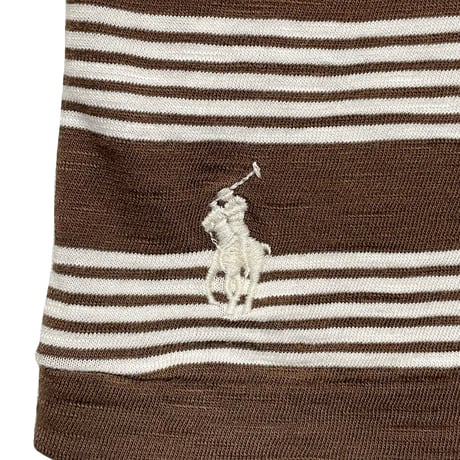 POLO RALPHLAUREN　"BROWN STRIPE" S/S POCKET TEE
