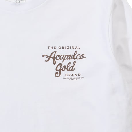 ACAPULCO GOLD　"PARTY BEAR" L/S TEE (WHITE)
