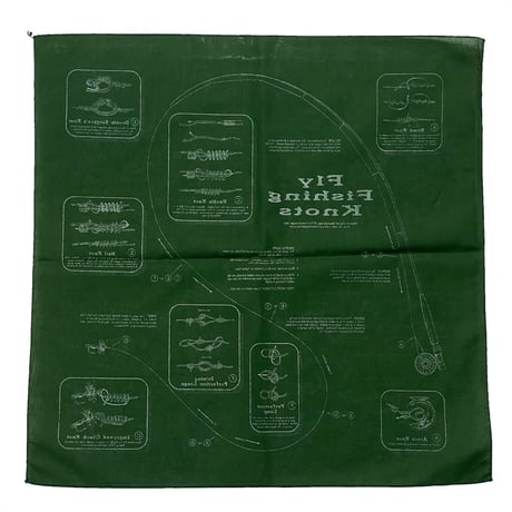 The Printed Image　 "Fly Fishing Knote" BANDANA (GREEN)