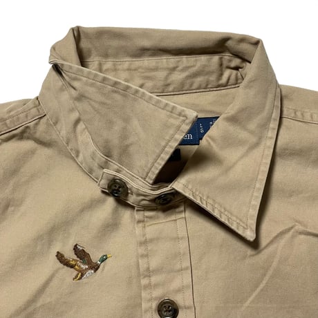 POLO RALPHLAUREN　"DUCK PATTERN" SUEDE PATCH SHIRT