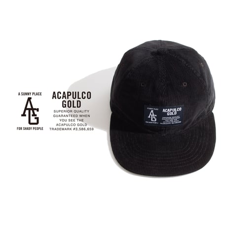 ACAPULCO GOLD　"TWO-TONE CORDUROY" 6-PANEL CAP (BLACK)