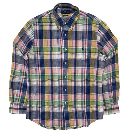 POLO RALPHLAUREN　"MADORAS" HEMP SHIRT