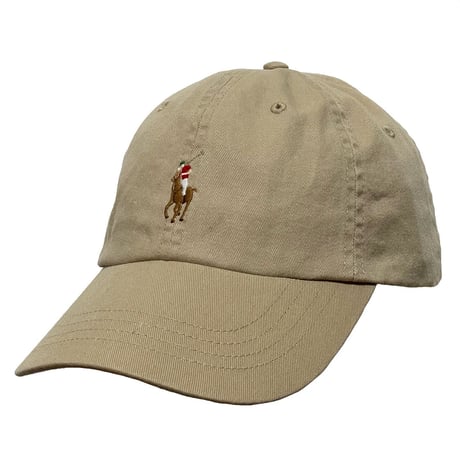 POLO RALPHLAUREN　"LEATHER BELT" 6-PANEL CAP (BEIGE)