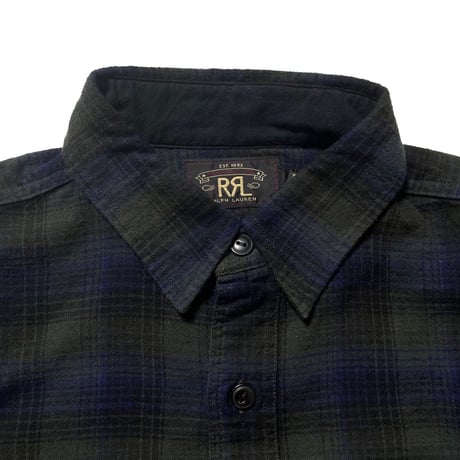 RRL RALPHLAUREN　"BLACK " FLANNEL SHIRT
