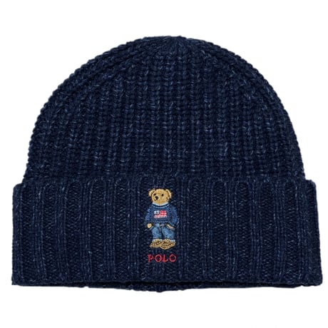 POLO RALPHLAUREN　"POLO BEAR FLAG" RUSTIC RIB KNIT CAP