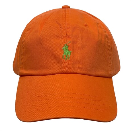 POLO RALPHLAUREN　"6-PANEL" BASEBALLCAP (ORANGE&GREEN)