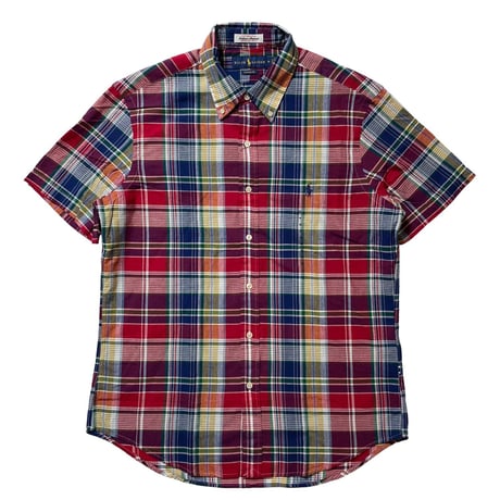 POLO RALPHLAUREN　"INDIAN MADRAS" BUTTON DOWN S/S SHIRT