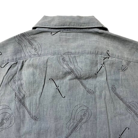 RRL RALPHLAUREN　"GUITAR PRINTED" CHAMBRAY SHIRT